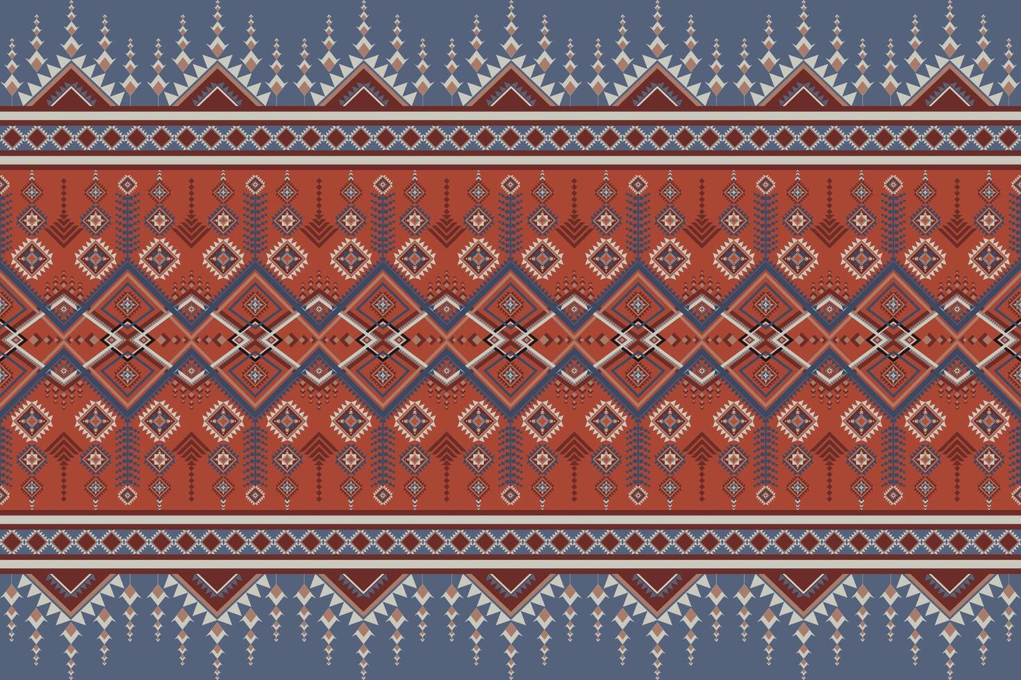 Red and Blue Ethnic Pattern vector
