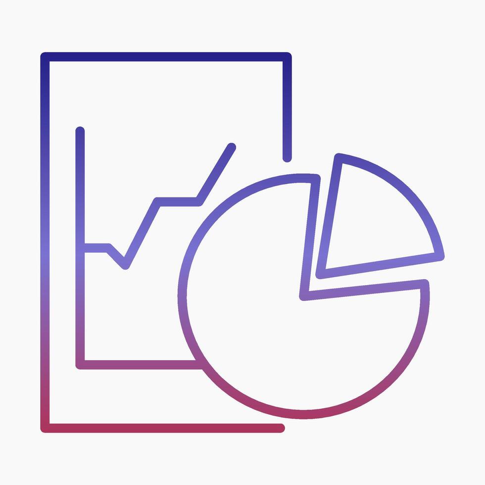 Minimalist icon of a financial report with pie and bar charts vector