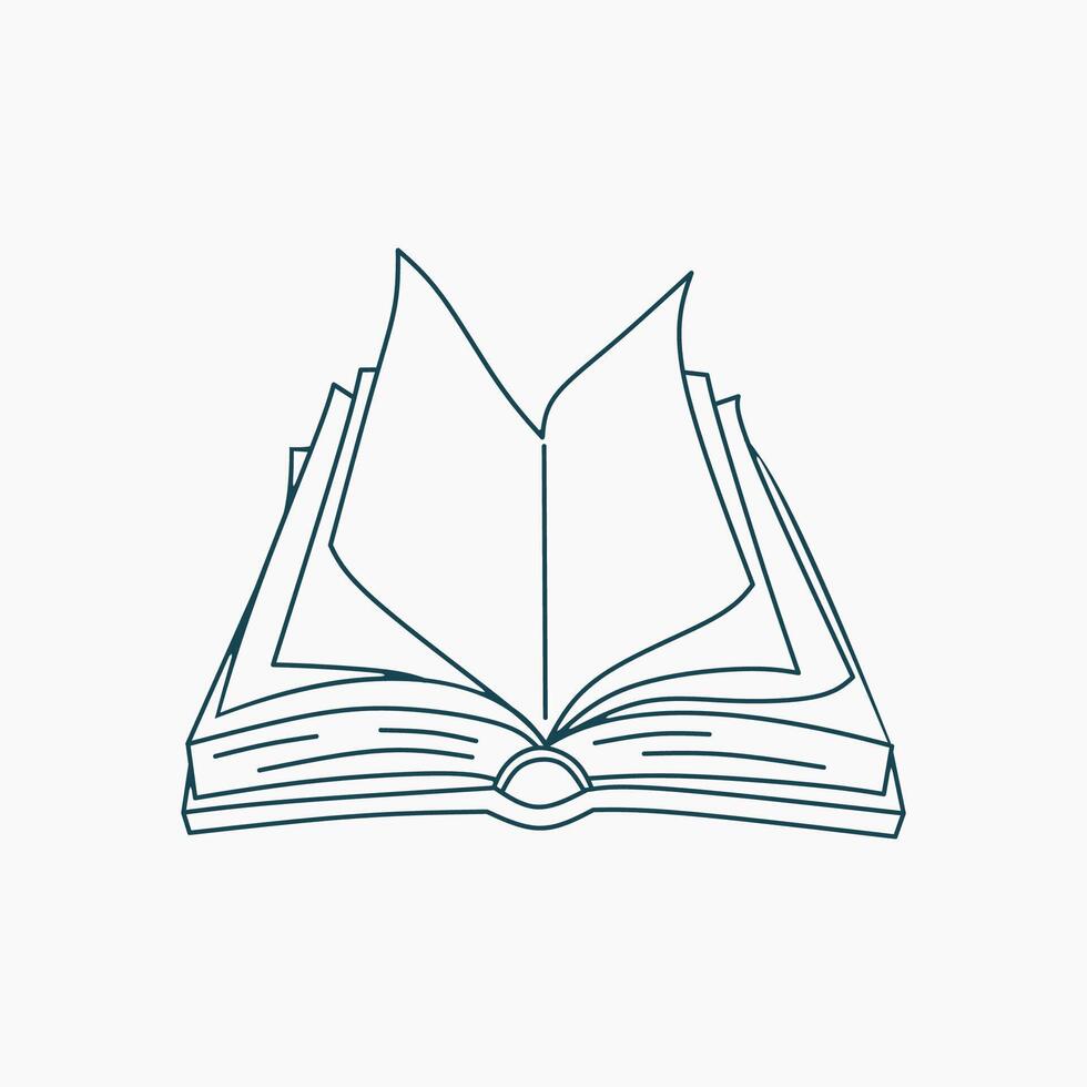 Open book coloring page vector