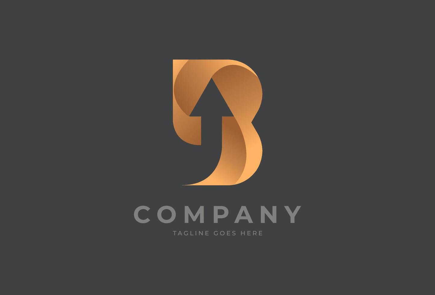 Initial B Logo, letter B with with arrow inside, Usable for Business, finance and logistic Logos, Flat Logo Design Template, illustration vector