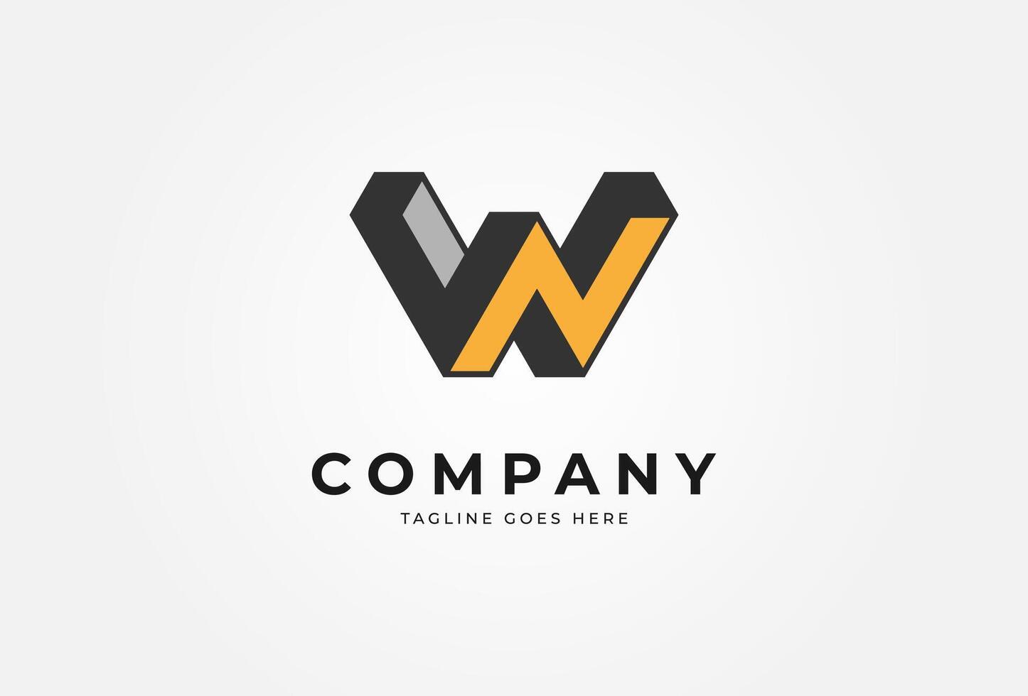 Initial WN Logo, Letter WN with 3D design logo inspiration, Can be used for architecture, construction and buildings company, illustration vector