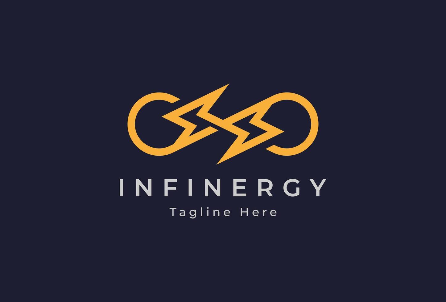 Energy Electric Logo, lightning bolt with infinity icon combination, tunder bolt design logo template, illustration vector