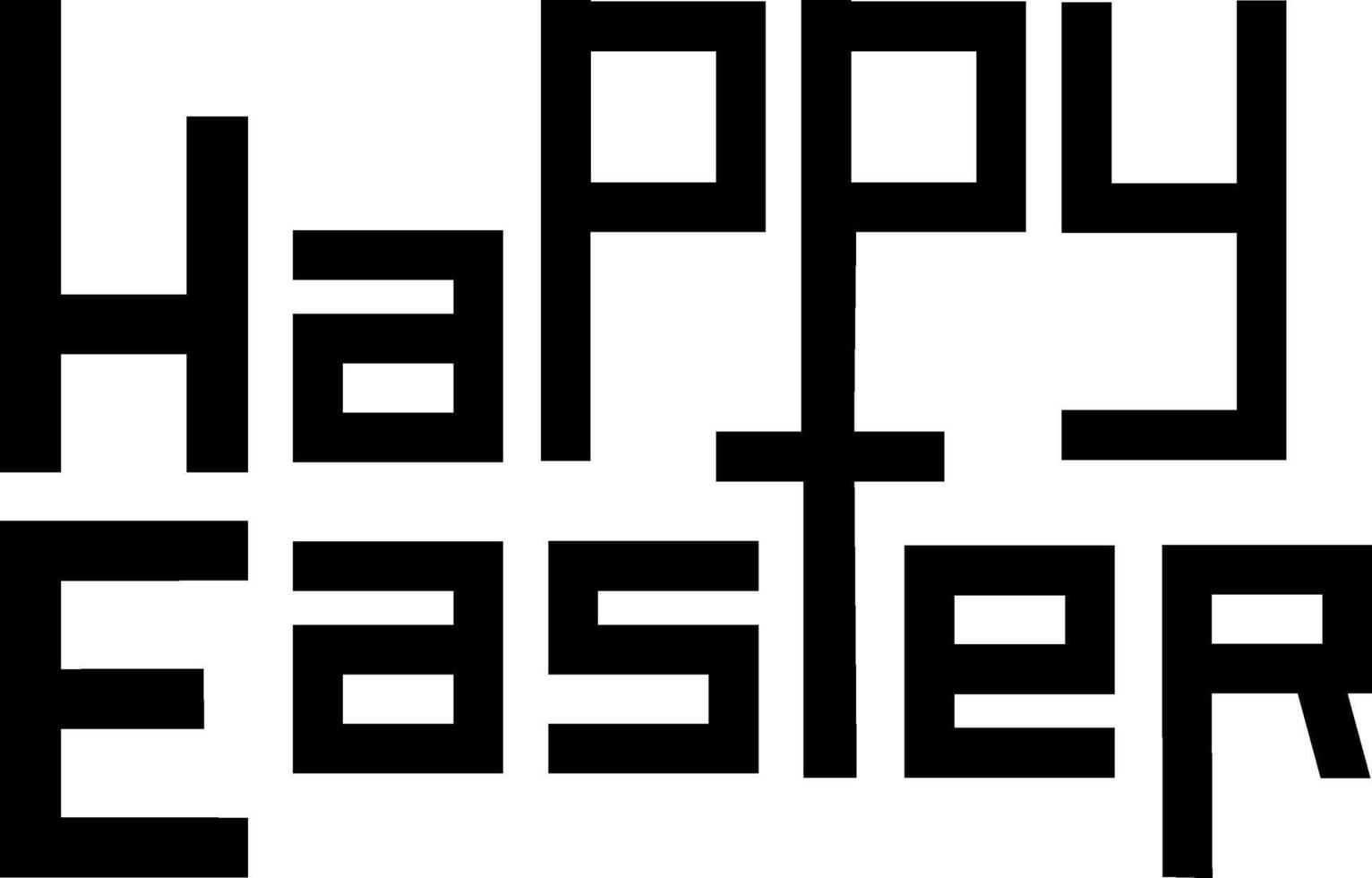 Handdrawn Happy Easter Typographic vector