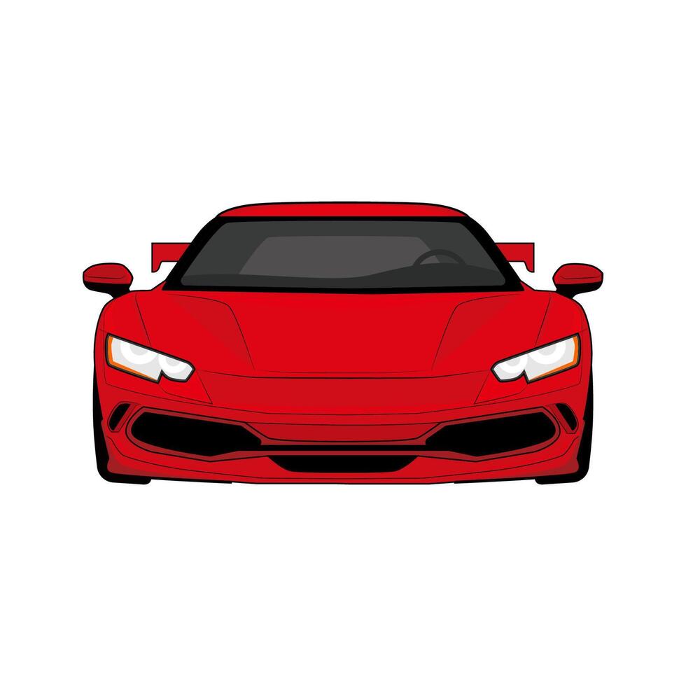 Front view modern super car for logo vector