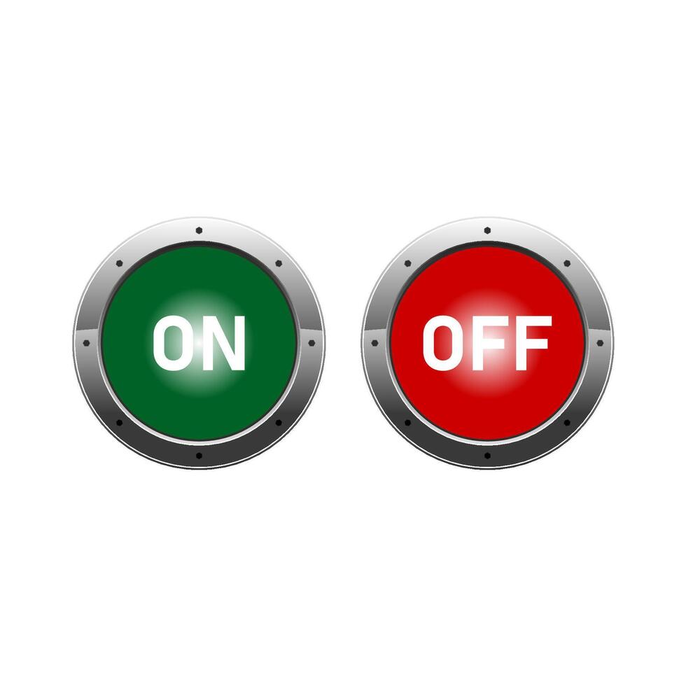 Red and green START or STOP button vector
