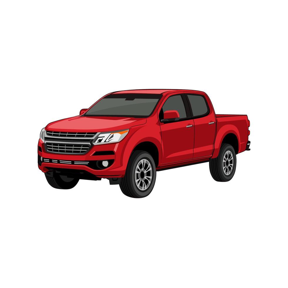 Double cabin 4x4 vehicle pickup truck vector