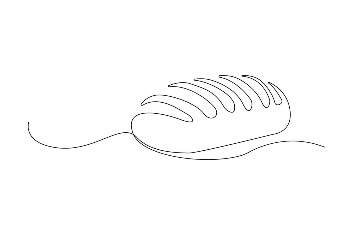 Simple hand-drawn bread single line drawing isolated on white background. vector