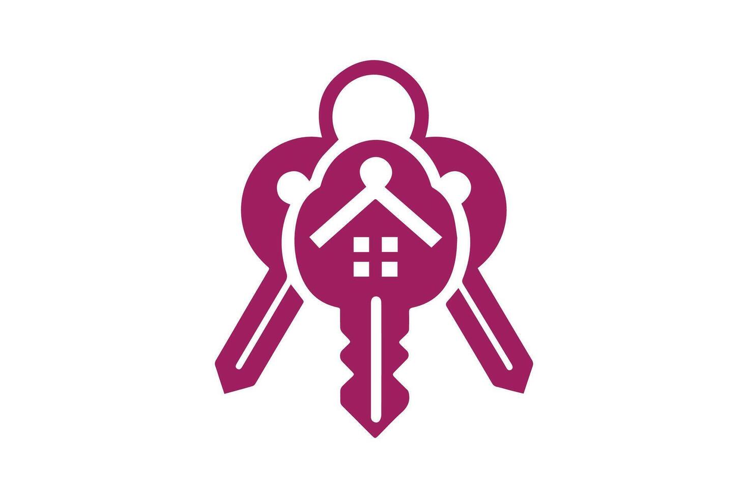 Minimalist home key logo on white background vector