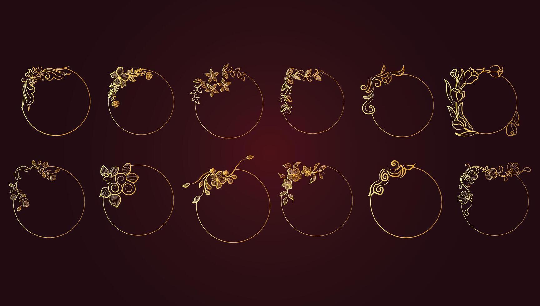 Ornament Frame Border Effect With Flower vector
