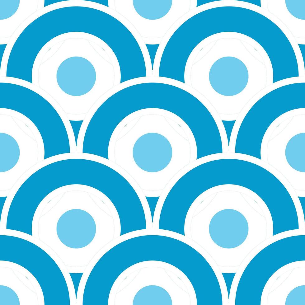 A blue and white pattern with circles vector