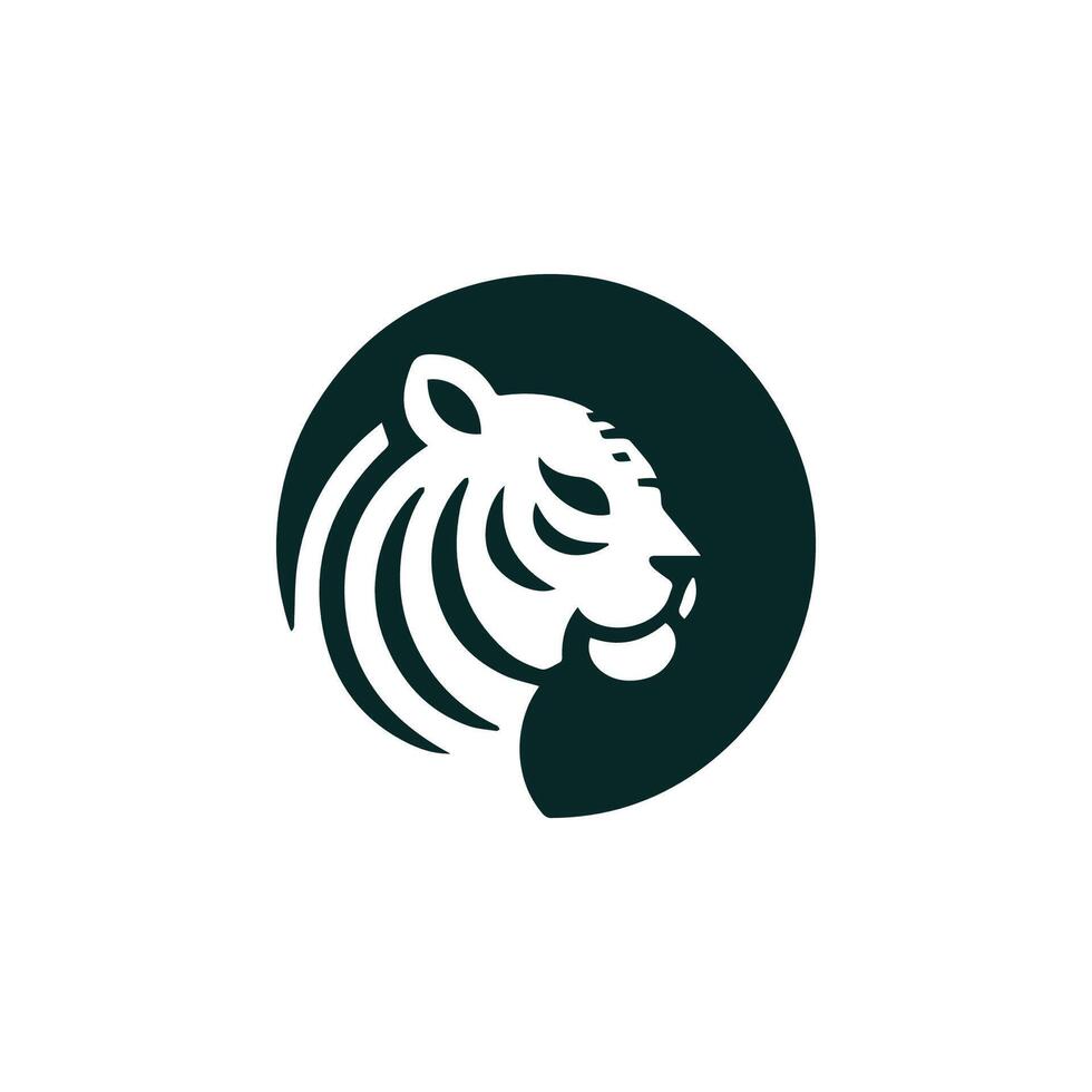 tiger head logo on a white background vector