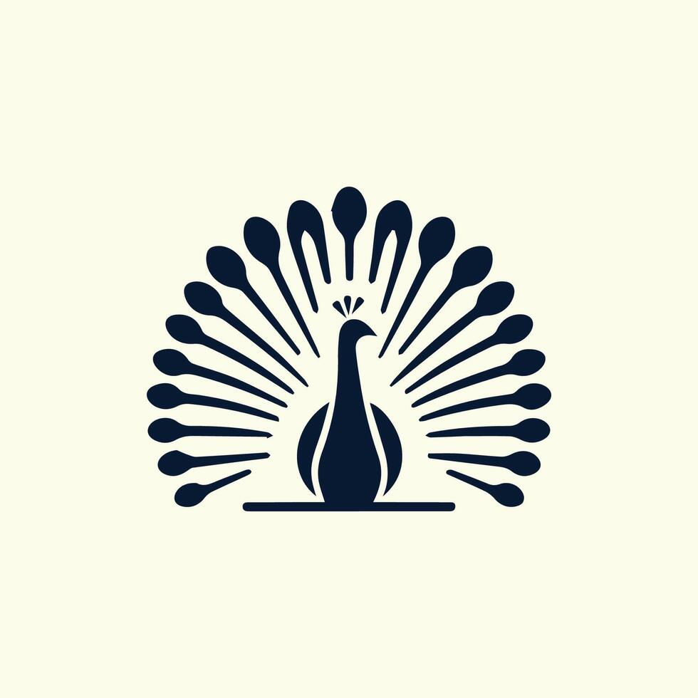 a logo for a restaurant that has a peacock on it vector