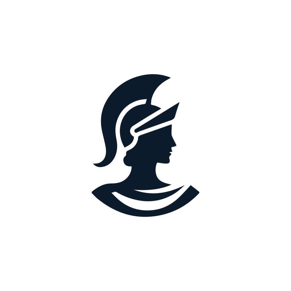 the spartan warrior logo design vector
