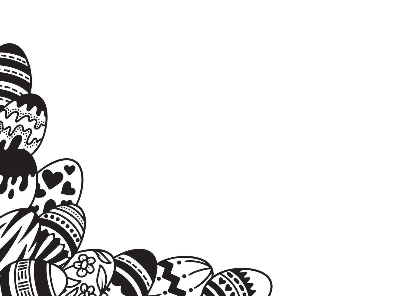 Easter Egg Line Art Illustration vector