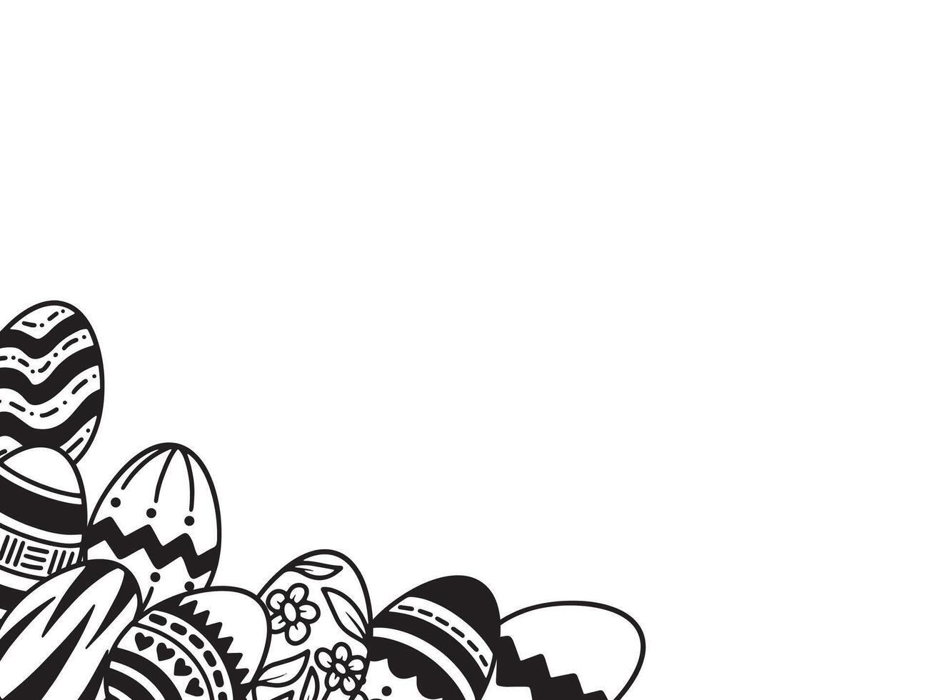 Easter Egg Frame Line Art vector