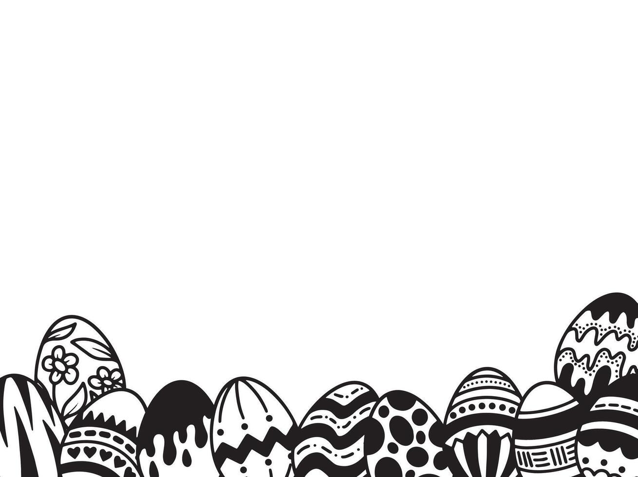 Frame Egg Easter Border Line Art vector