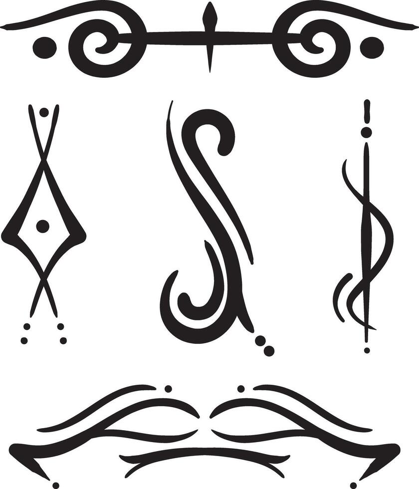 Tribal element design set - symbol design - for template, logo, shapes or tattoo format vector