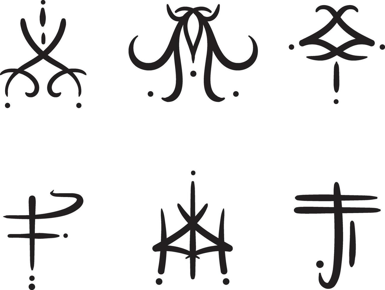Symbol elements illustration - mixed between contemporary and tribe style design. for tattoo, logo, or symbol design vector