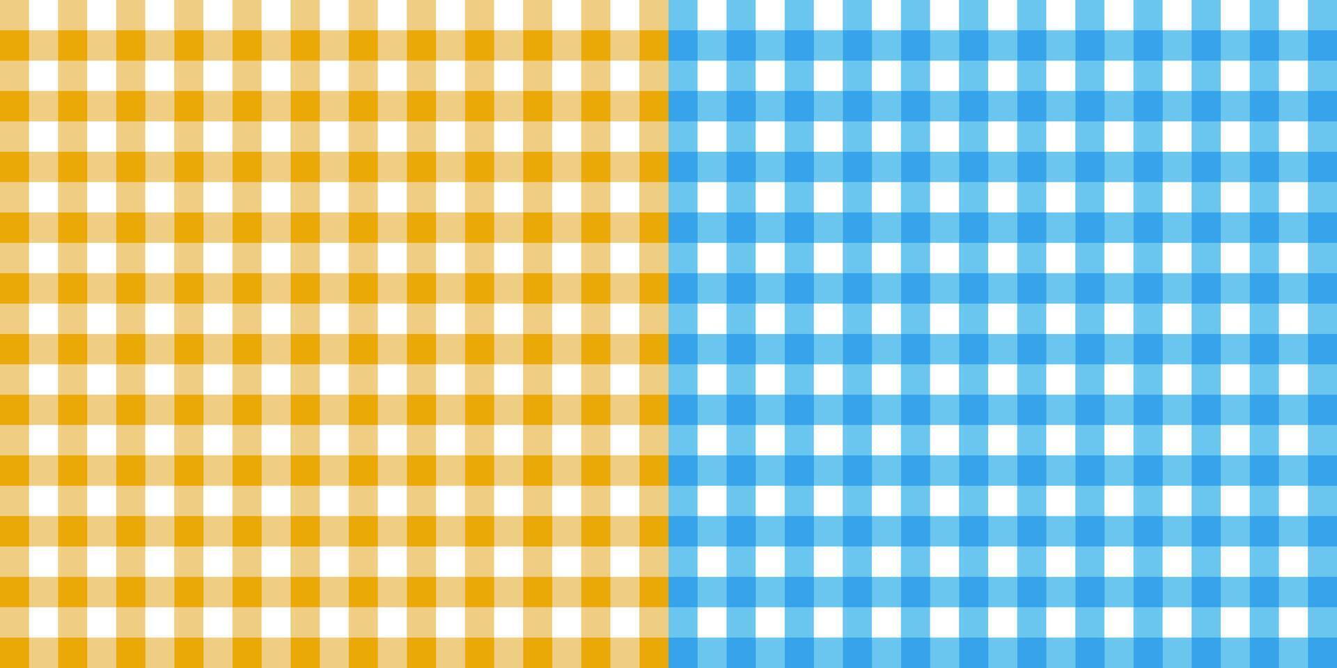 Yellow and blue geometric fabric pattern. Plaid pattern vector