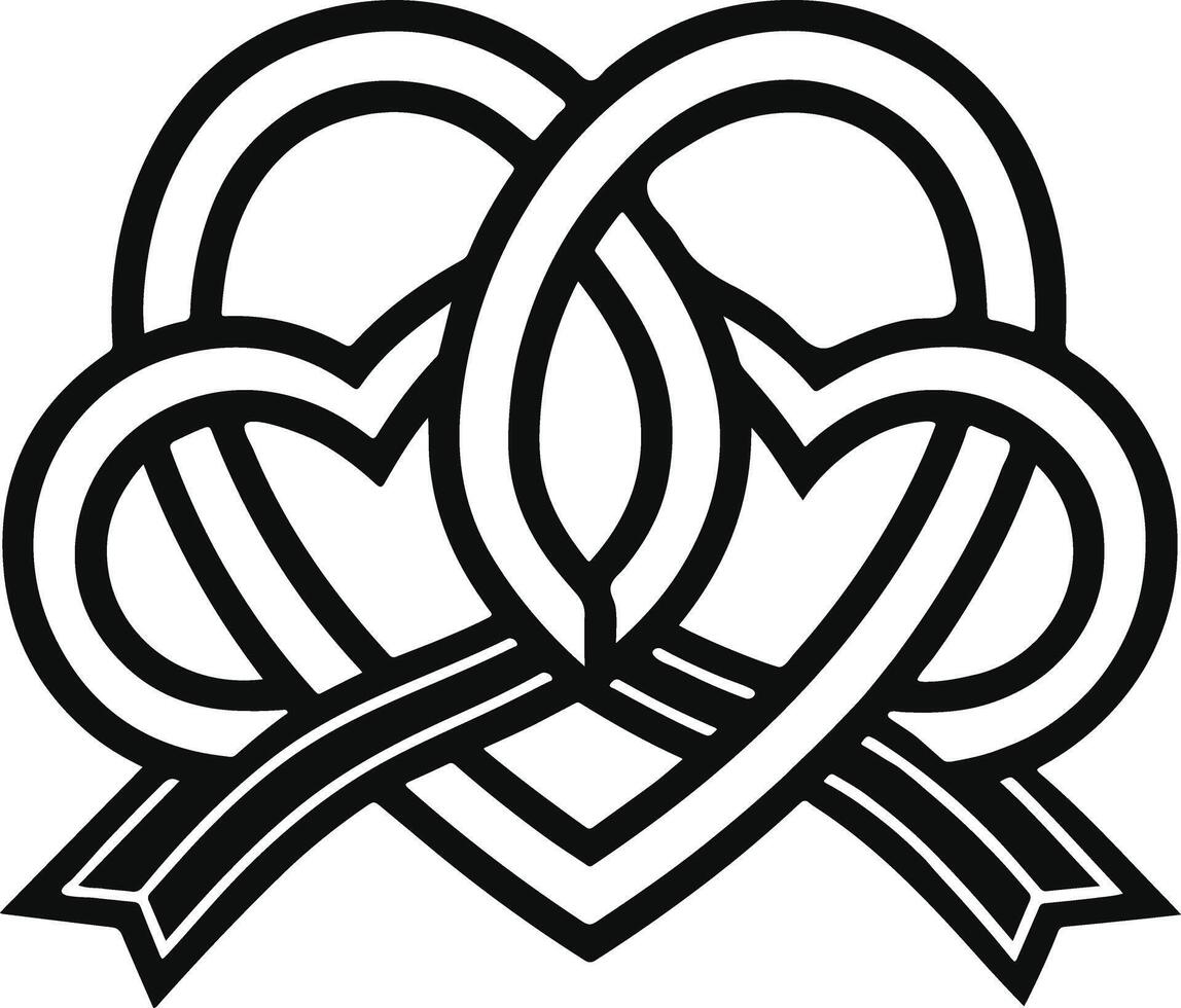 Essence of Love Black Line and Fill Icon Design vector