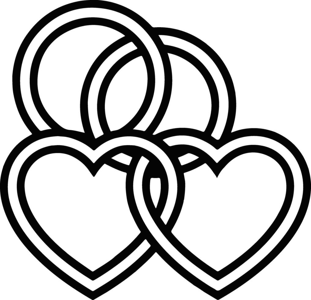 Beautiful Black Line and Fill Icon for Love Themes vector