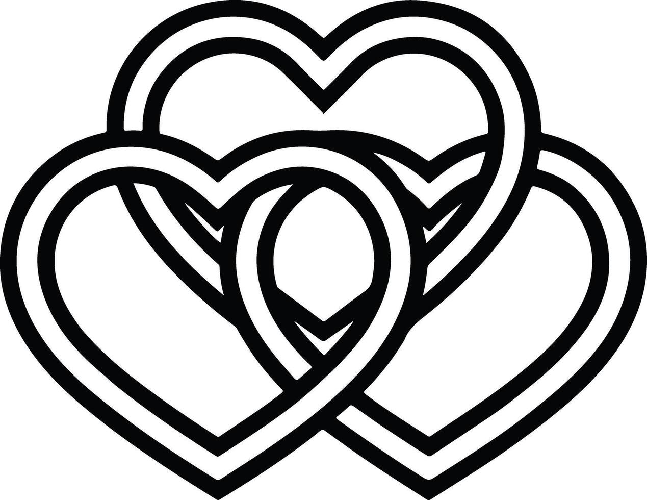 Love Symbol Icon in Black Line and Fill Design vector