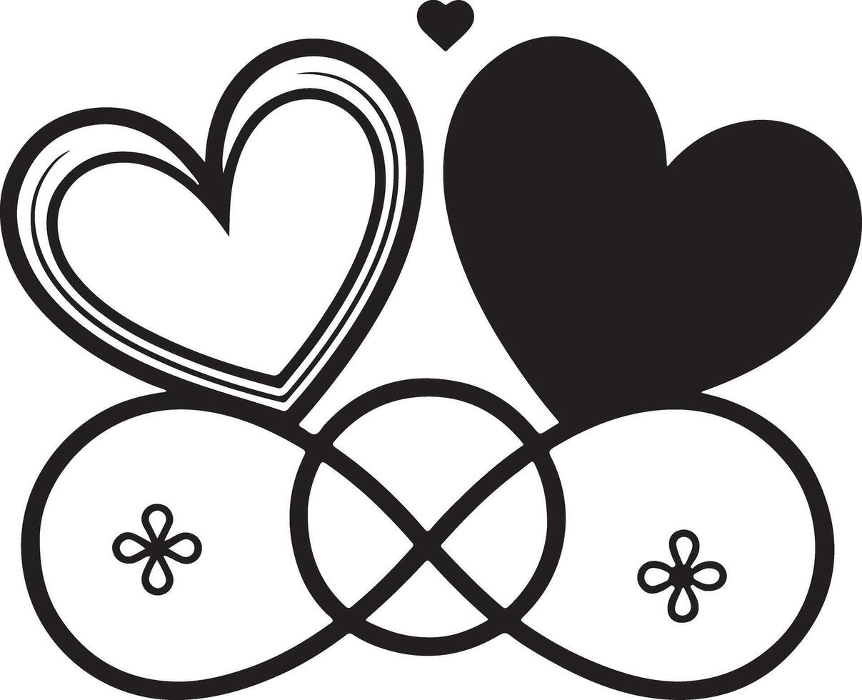 Essence of Love Icon in Black Line and Fill vector