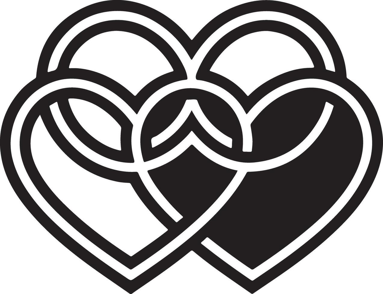 Black Line and Fill Icon Representing Essence of Love vector