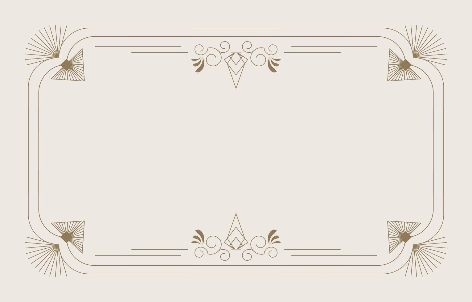 Vintage deco banner. Abstract decoration template for horizontal design vector