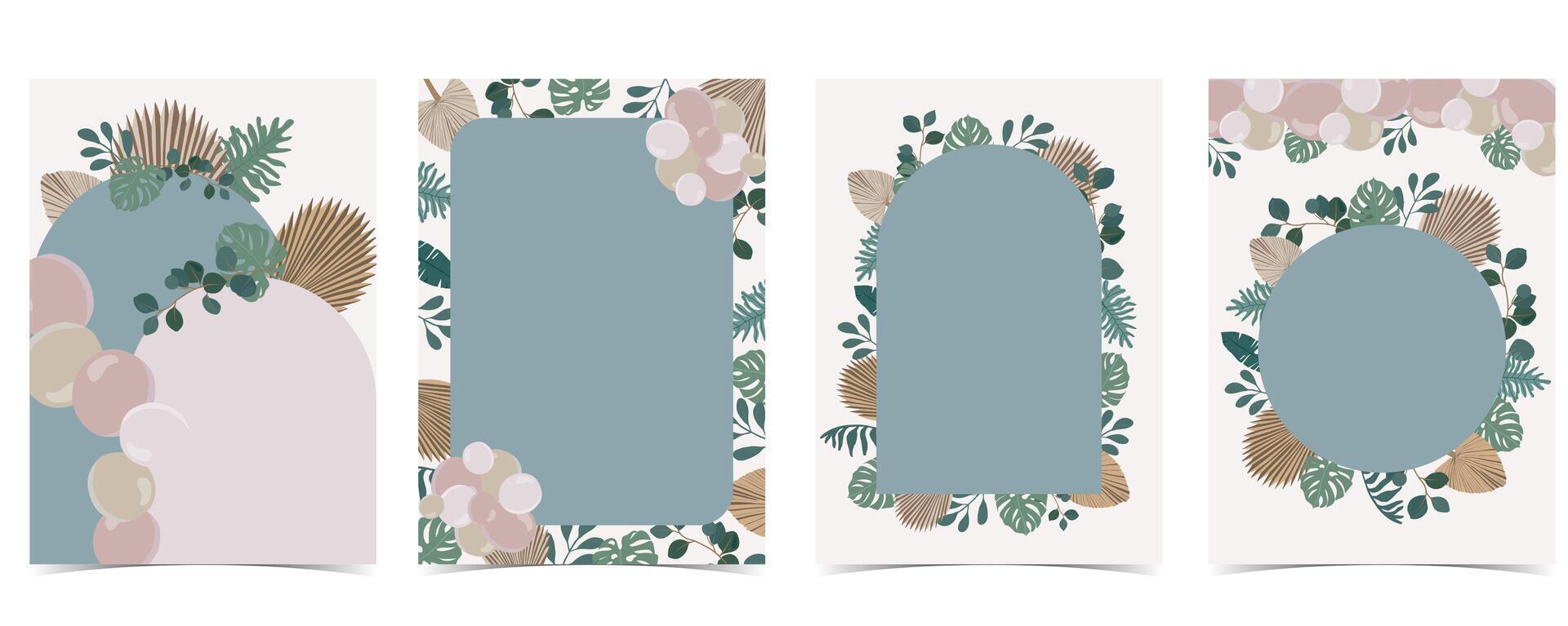 Boho arch template background vector