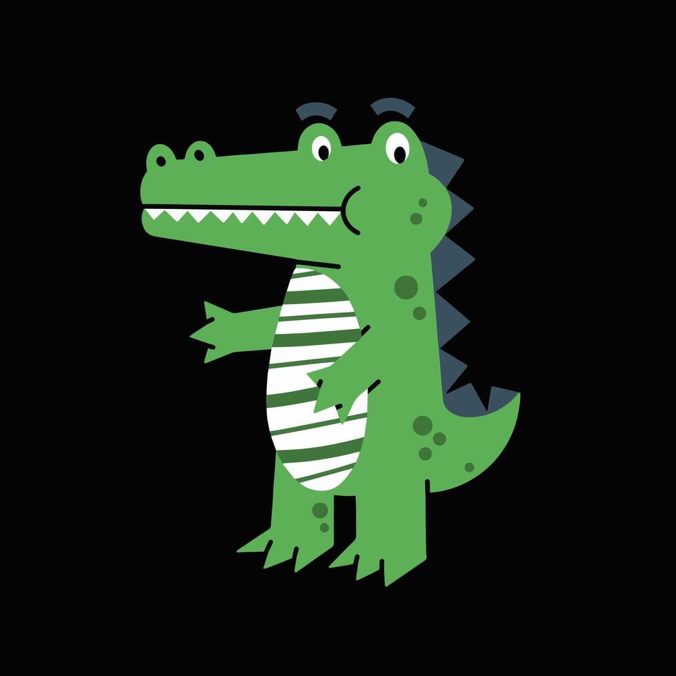 Cute little crocodile vector