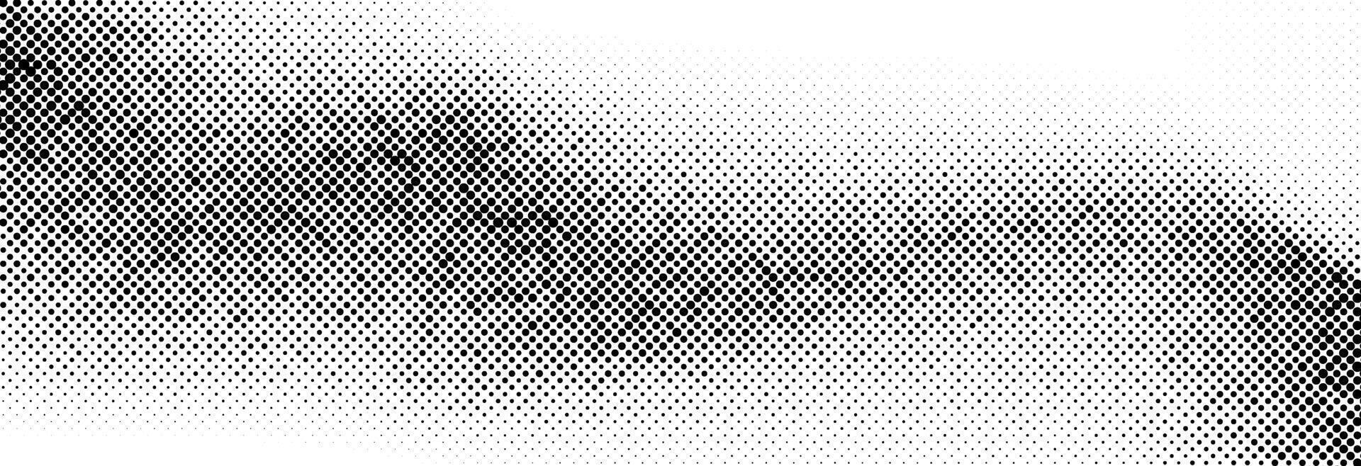 Halftone wavy texture background. Dotted gritty sand noise wallpaper. Black grunge pop art wave gradient overlay. Weathered pixelated raster halfton comic backdrop. Bitmap fading subtle surface vector