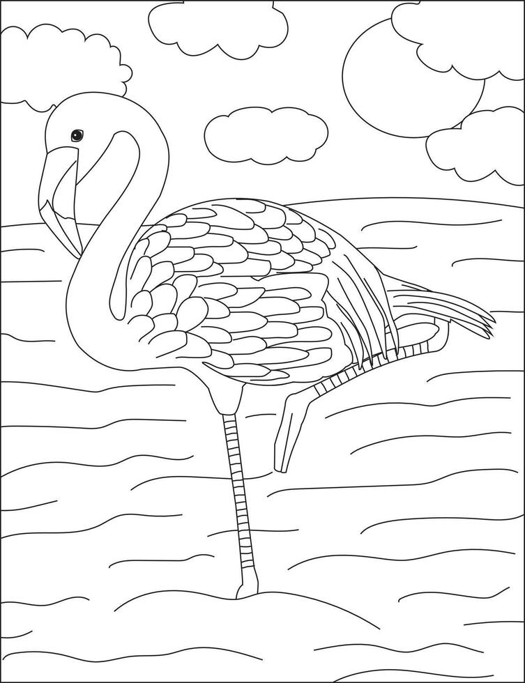 Herons In Water Coloring Page vector
