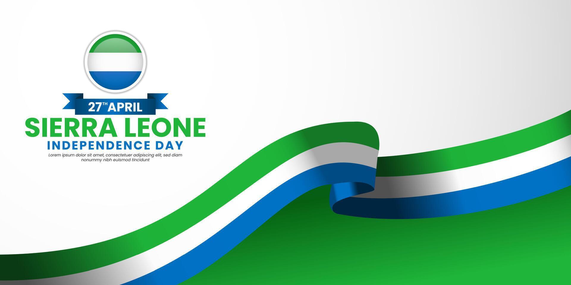 Sierra Leone Waving Flag Background template for National independence day poster design vector
