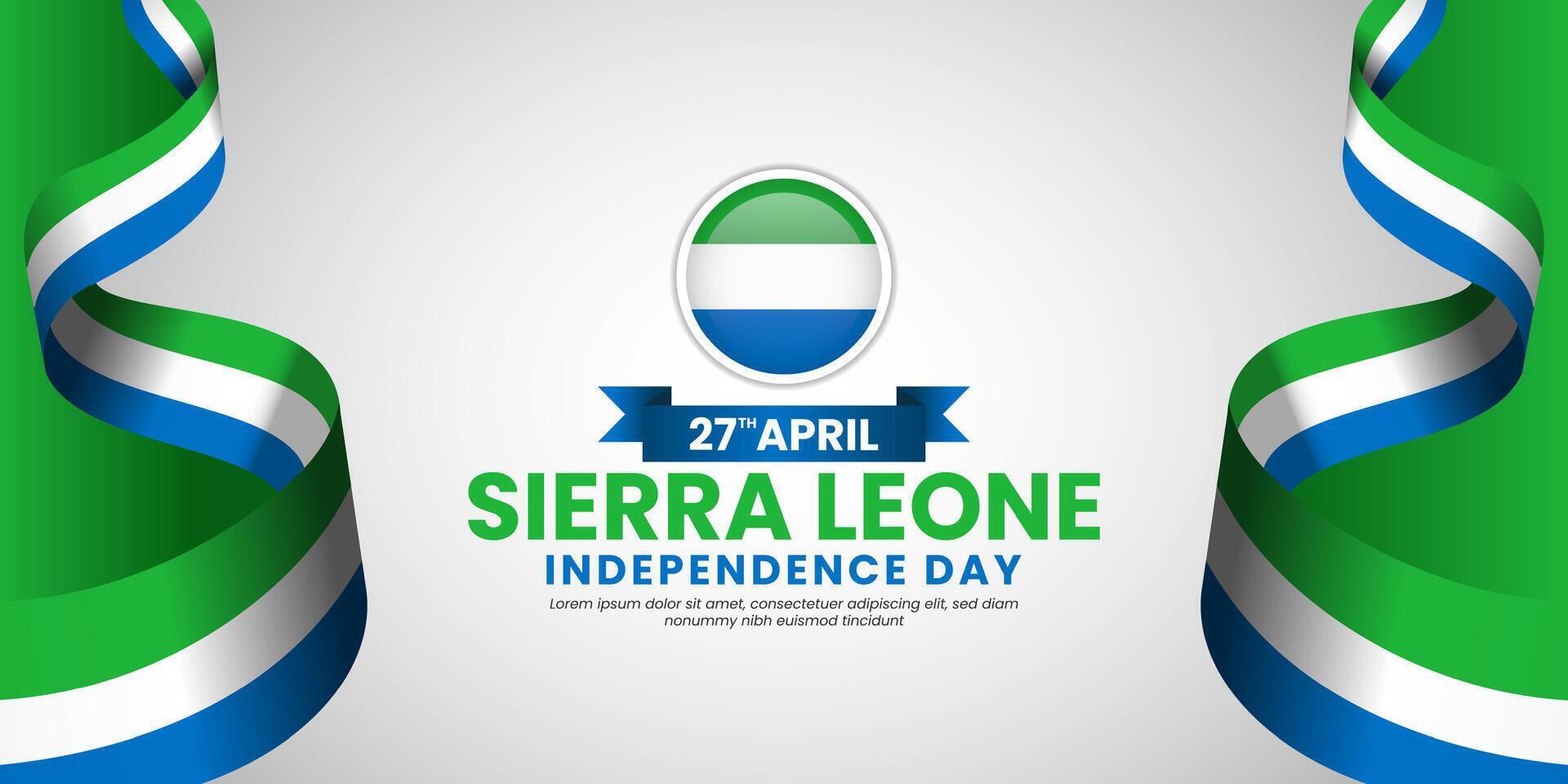 Sierra Leone Flag Background template for National independence day poster design vector