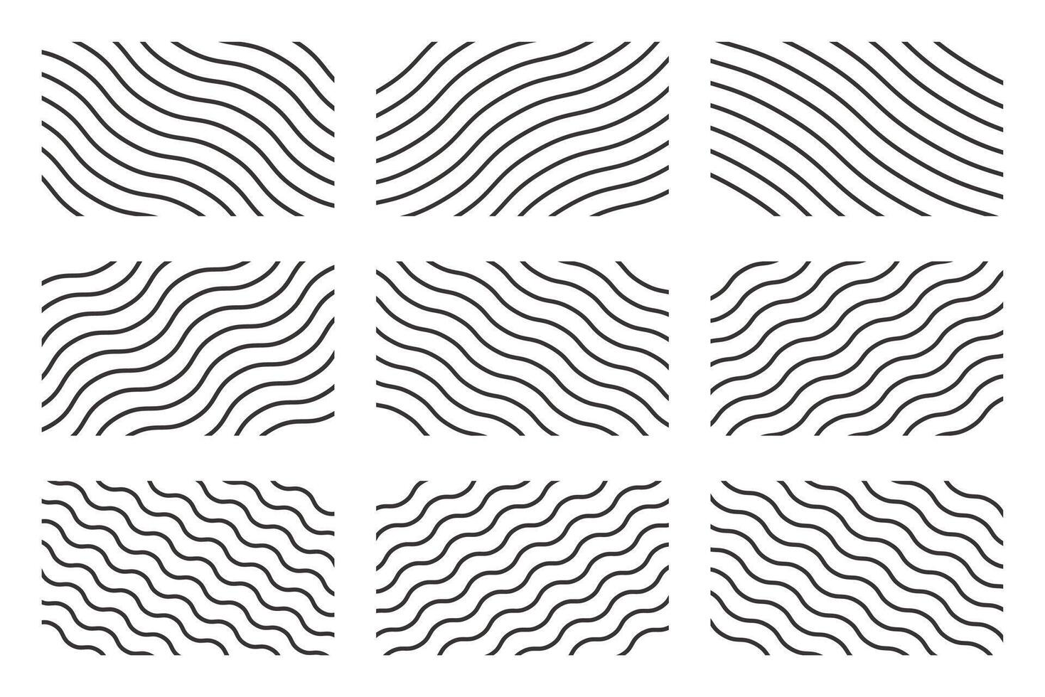 Geometric vintage Zigzag Waves Lines patterns set collections. Border Doodle design vector