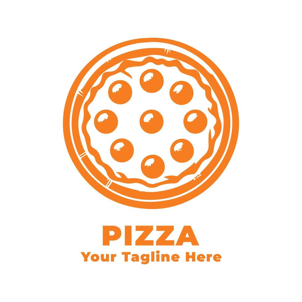 Simple Logo Pizza Design With Orange Concept vector