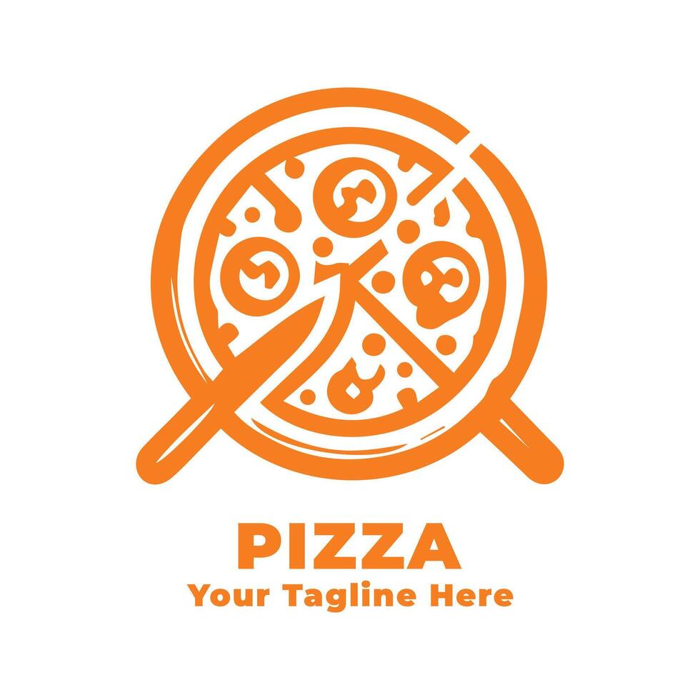 Pizza Logo Simple Design With Orange Concept vector