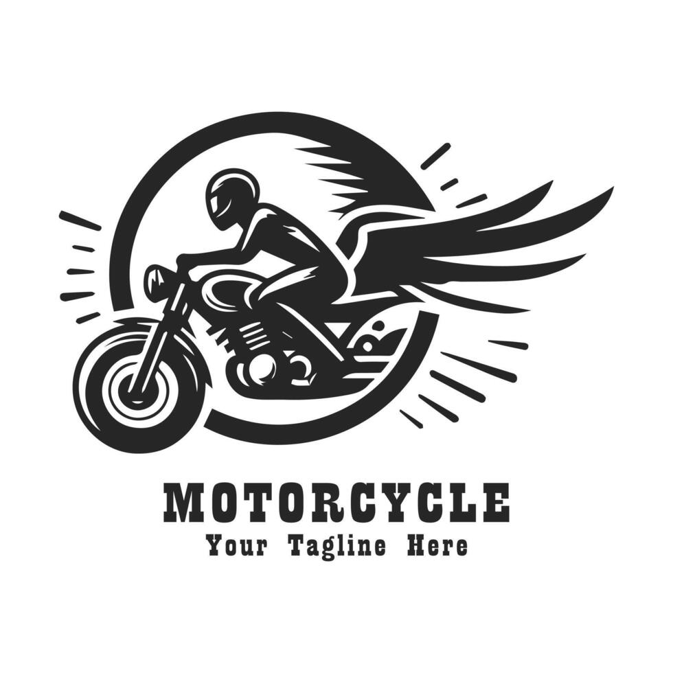 Logo Simple Motorcycle Illustration With Grey Concept vector
