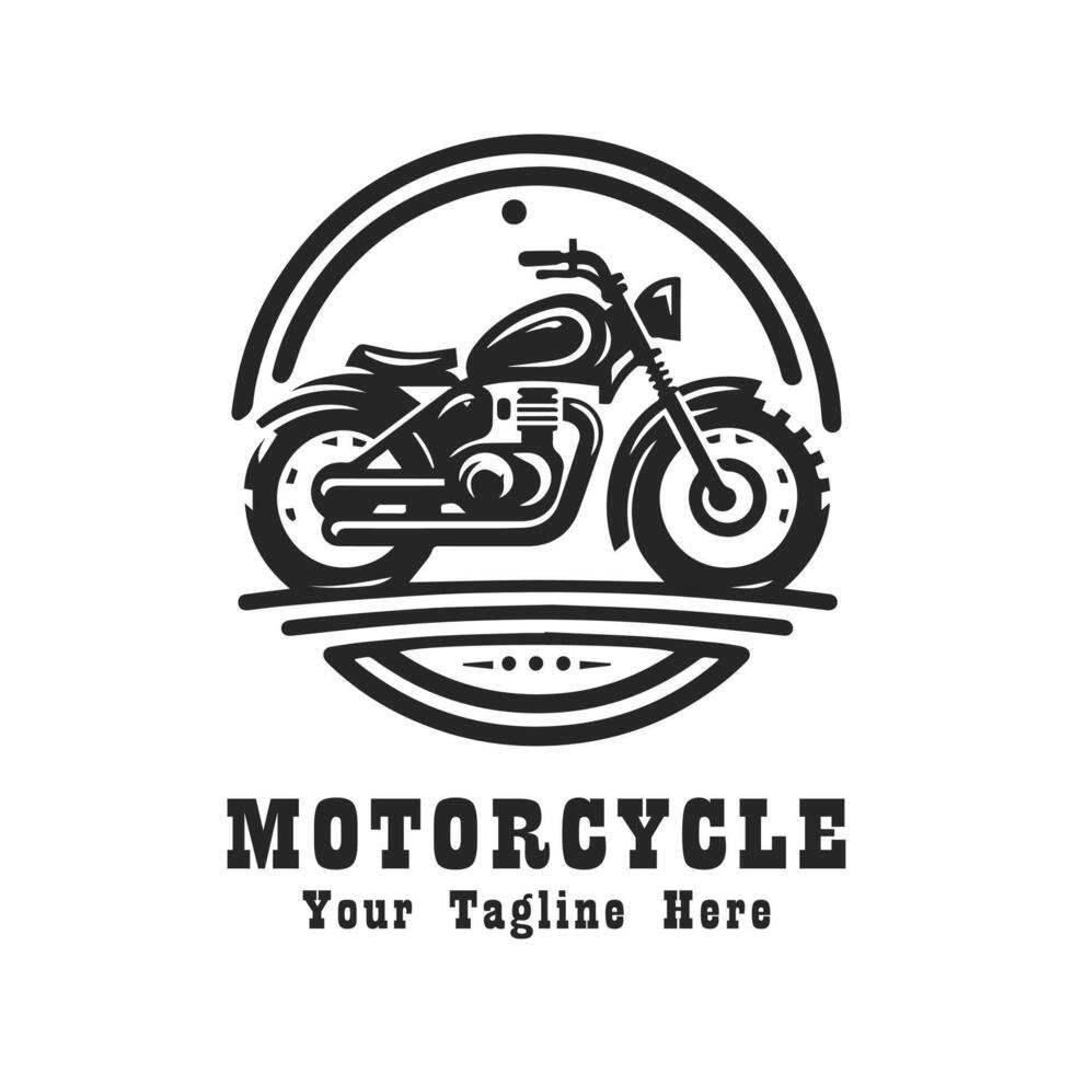 Logo Simple Motorcycle Design Silhouette vector