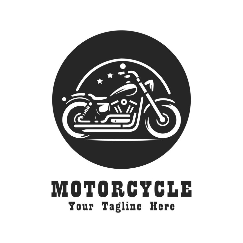 Simple Motorcycle Logo Illustration With Flat Background vector
