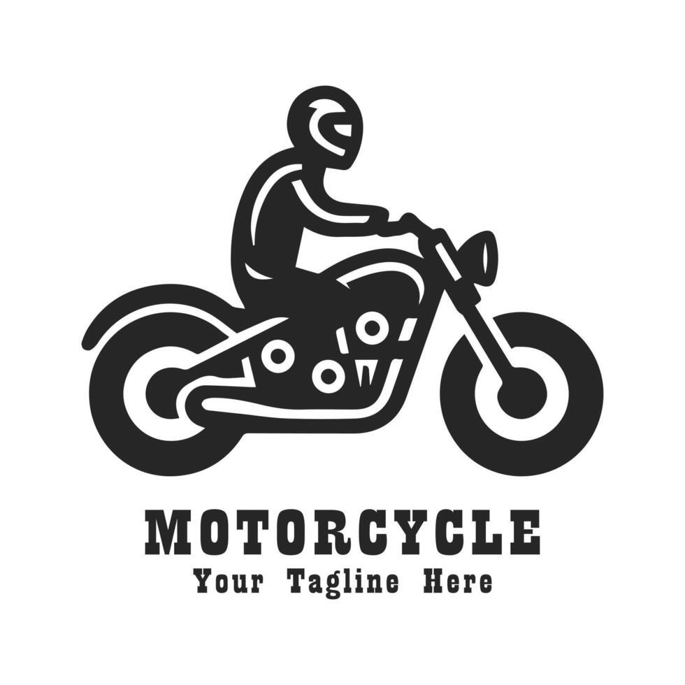 Motorcycle Simple Logo Illustration With Flat Background vector