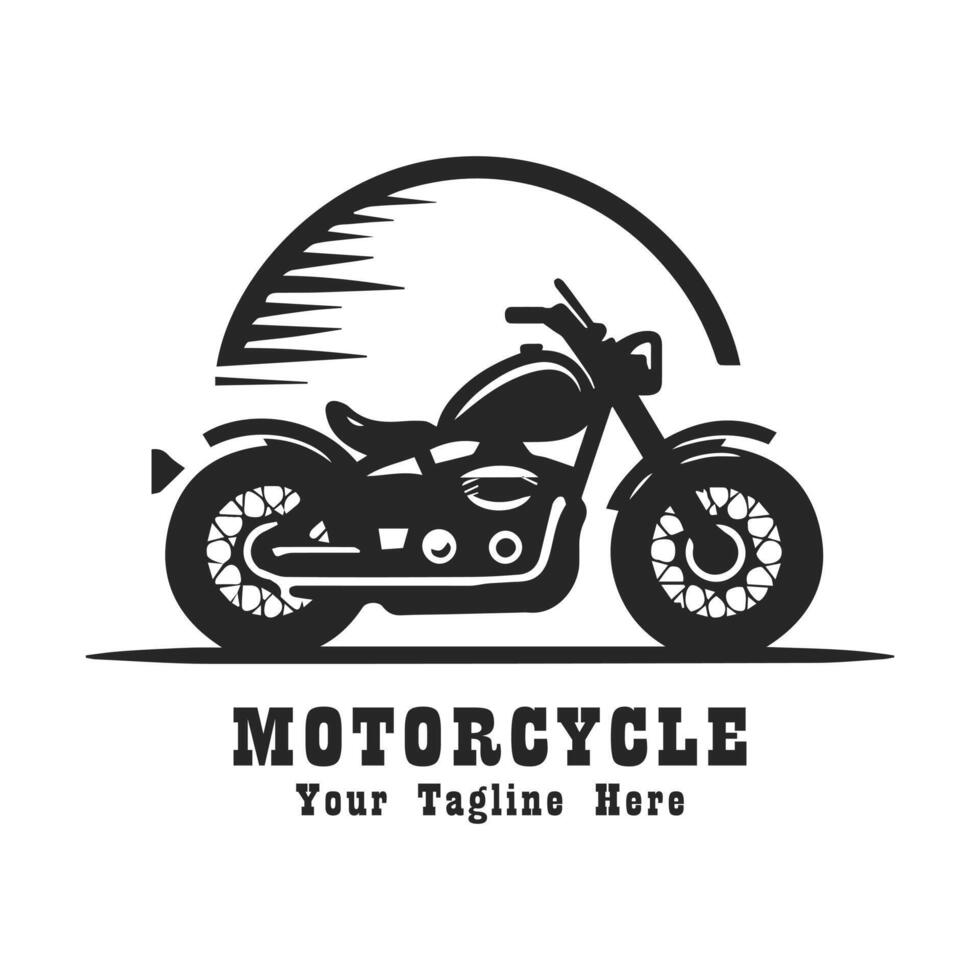 Simple Logo Motorcycle Silhouette Illustration vector