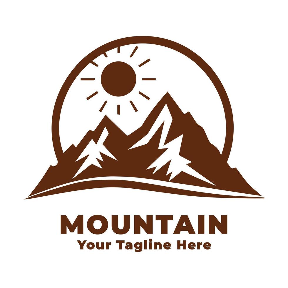 Logo Mountain Simple Design Silhouette vector
