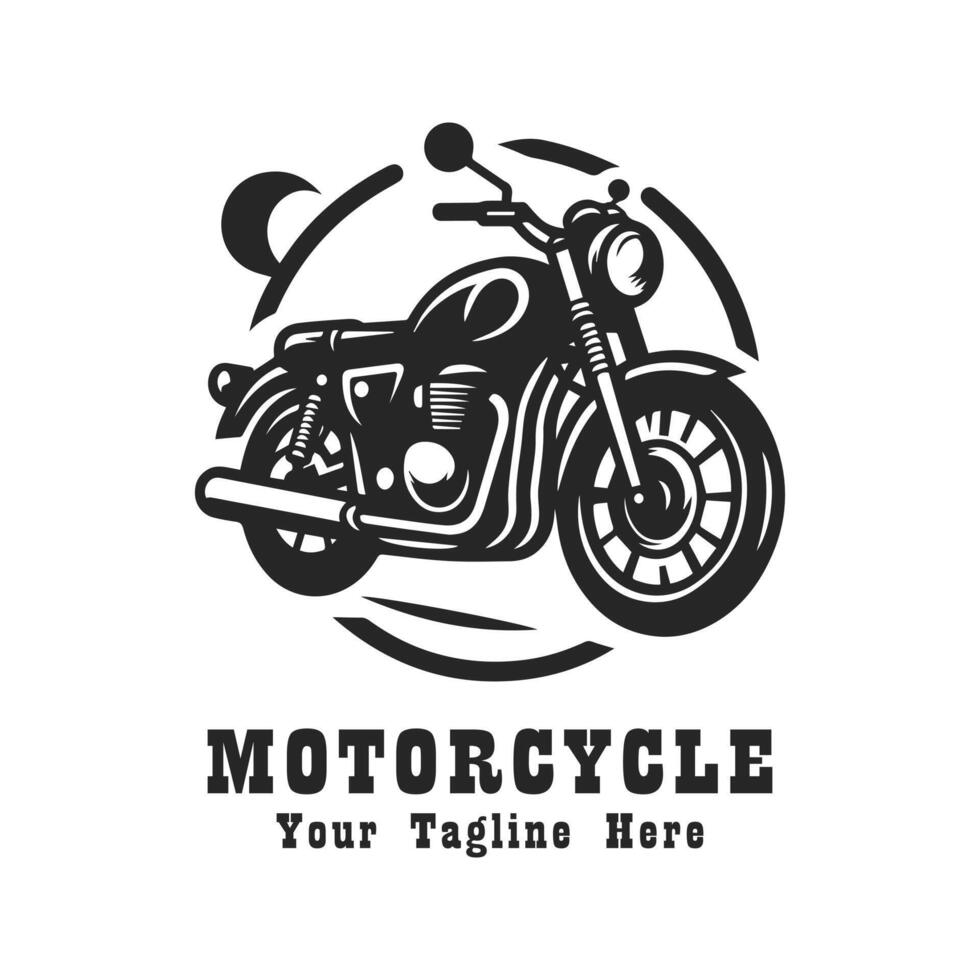 Simple Motorcycle Logo Design With Flat Background vector