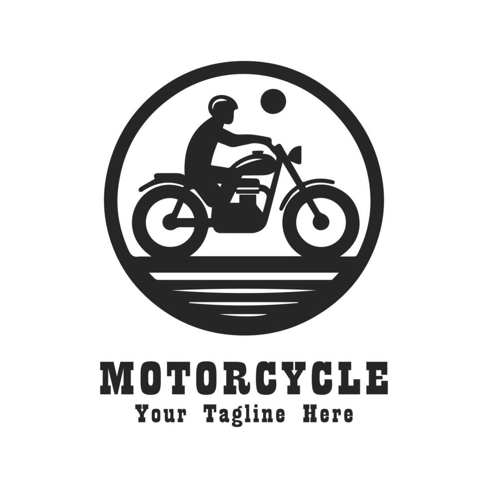 Motorcycle Logo Simple Illustration With Flat Background vector