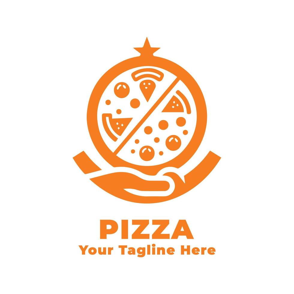 Logo Simple Pizza Silhouette Illustration vector