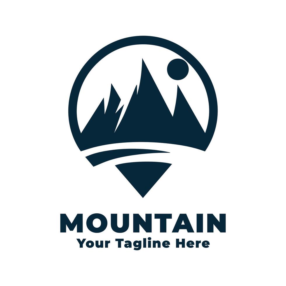 Mountain Logo Simple Design With Flat Background vector