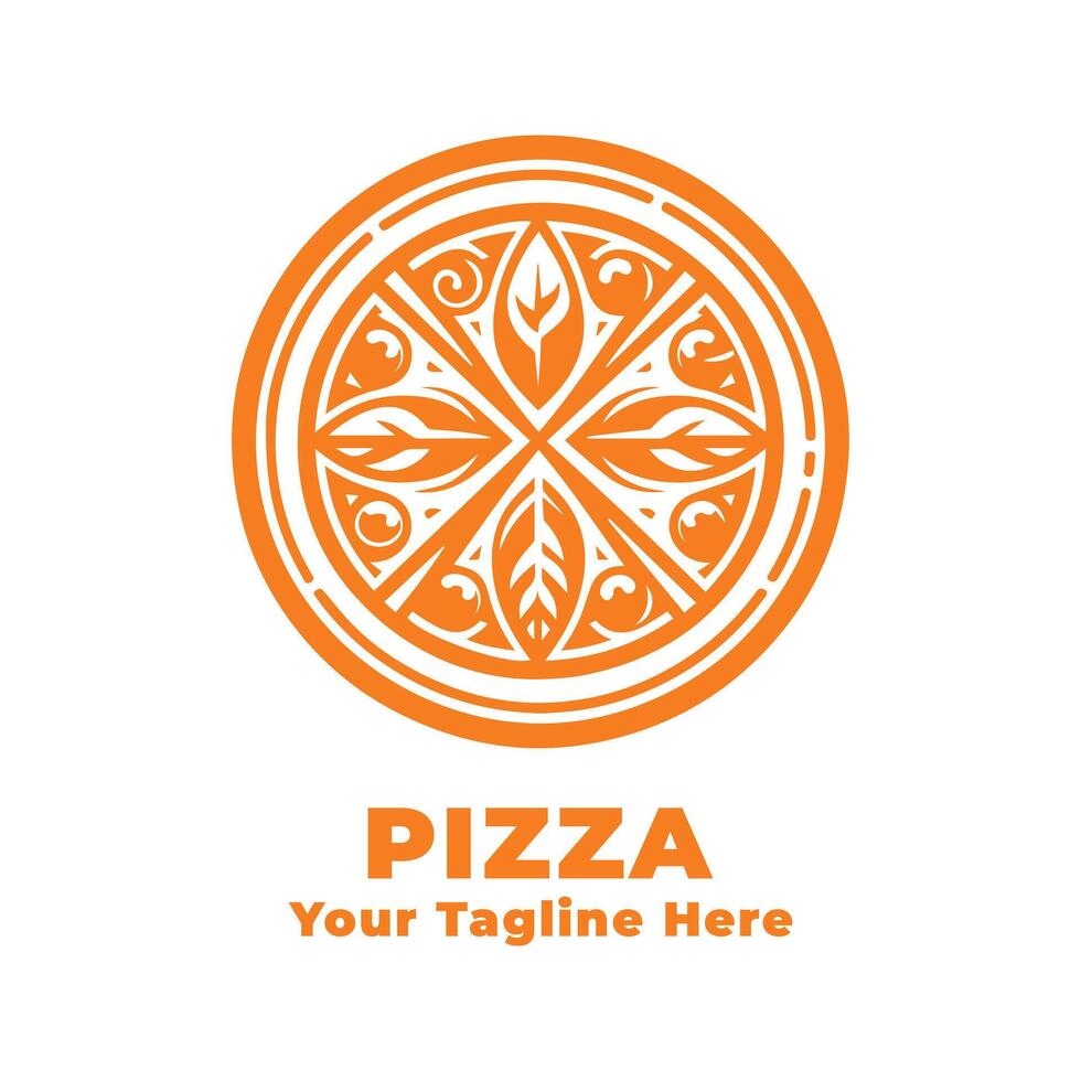 Logo Simple Pizza Design Silhouette vector