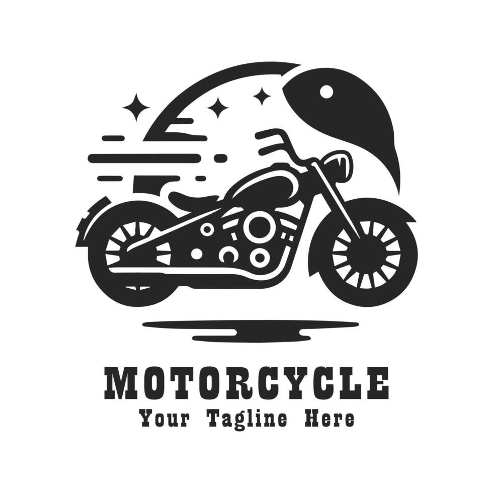 Motorcycle Logo Simple Design Silhouette vector